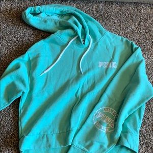 pink cropped hoodie